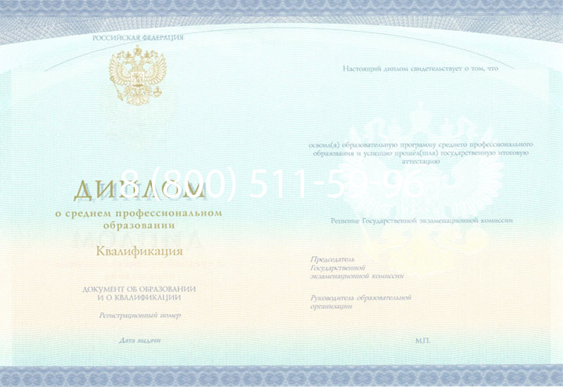 Купить Диплом колледжа (Спецбланк) 2014-2024 года в Иркутске
